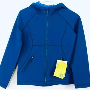 Boys Navy All In Motion Woven Fleece Hooded Lightweight Jacket